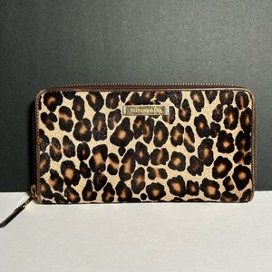 Tiffany & Co. Leopard Print Mohair Zip Around Wallet